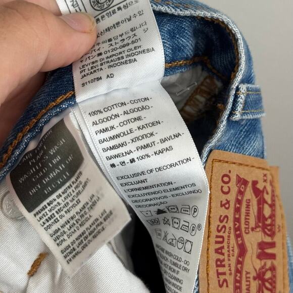 Levi's 501 Original High-Rise Straight Denim Jeans Oxnard Athens Crown Blue 25 - Picture 11 of 12